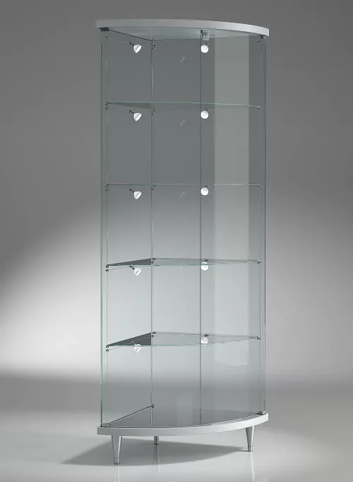 vitrine d'angle en verre - 203anva-gris clair
