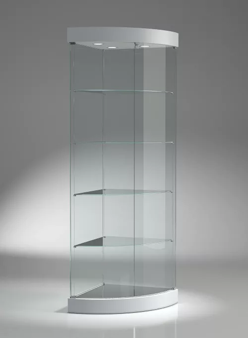 vitrine d'angle en verre - 209anva-gris clair