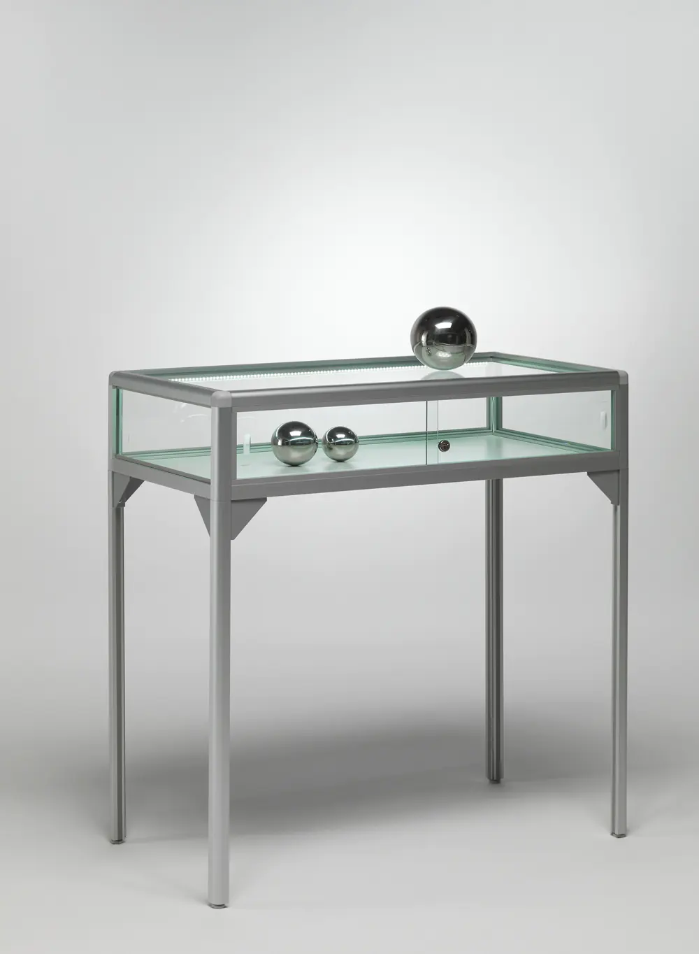 vitrine table - bt120va-silver-silver