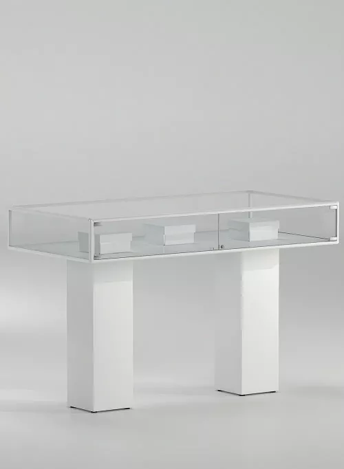 vitrine table - 4-plpva-blanc-poli