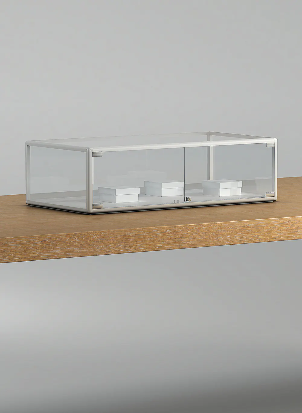 vitrine table - 4-tpva-blanc-poli
