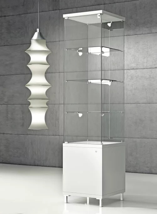 vitrine colonne - Q45MVA-blanc-poli