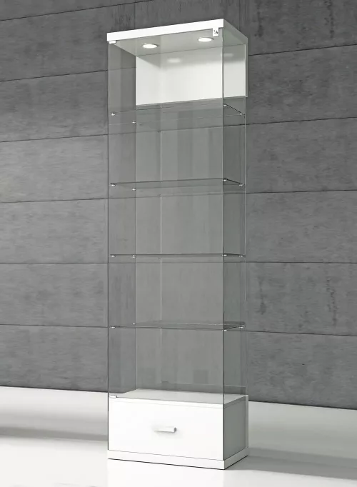 vitrine colonne - VE60CVA-blanc-poli